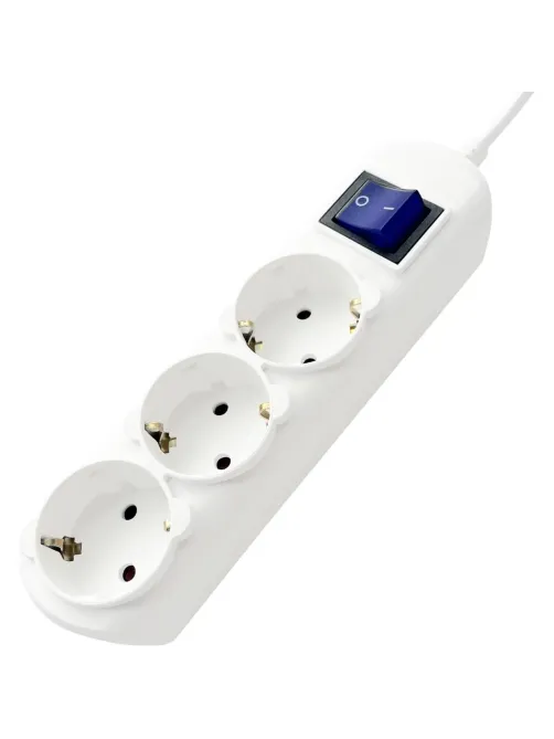 Удлинитель Power Cube 3р/3м  с/з с выкл 16А бел (PC-5-3M)