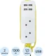 Удлинитель СТАРТ  С/У S 2x1- 4 USB A 10А/2,2кВт, 4xUSB-A
