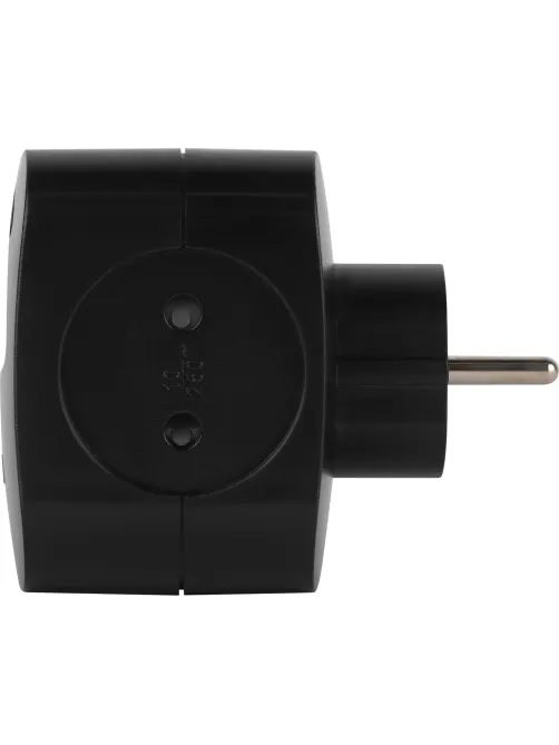 Разветвитель ЭРА SP-4-3USBAC-B 10А черный (Б0069084)