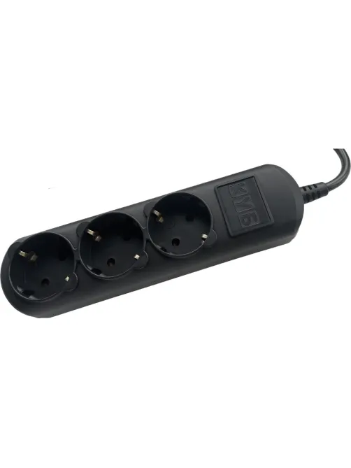 Удлинитель Power Cube 3р/1,5м без выкл 16А черн (PC-6B-1,5M)