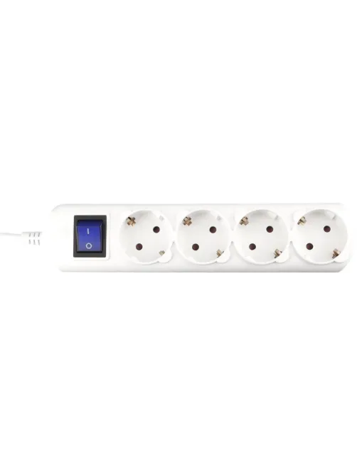 Удлинитель Power Cube 4р/5м с/з с выкл 10А бел (PC-4B-5M)