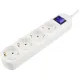Удлинитель Power Cube 4р/5м с/з с выкл 10А бел (PC-4B-5M)