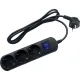 Удлинитель Power Cube 3р/3м с/з с выкл 16А черн (PC-7B-3M)