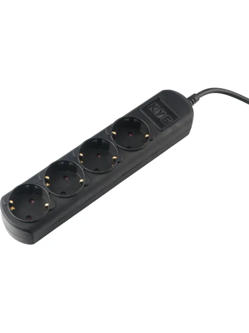 Удлинитель Power Cube 1,5м, 4р, без выкл., 10А черн. (PC-1B-1,5M)
