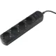 Удлинитель Power Cube 1,5м, 4р, без выкл., 10А черн. (PC-1B-1,5M)