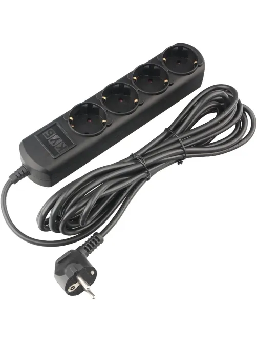 Удлинитель Power Cube 3м, 4р, без выкл., 10А черн. (PC-1B-3M)