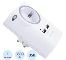 Переходник для розеток с USB портом СТАРТ С/А SA 1-ZD-2USB-L 10/60