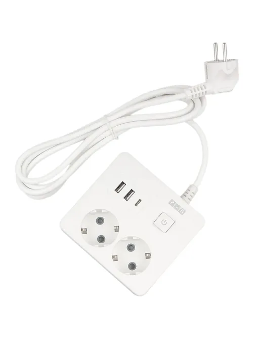 Удлинитель Power Cube, 2р/1.9м выкл.,3USB, 3.5кВт, 16А,3x1,0 белый(PC-1-2M)