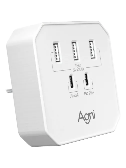 Тройник AGNI USB-A,2 USB-C, белый(TP-WB2U3E-white)