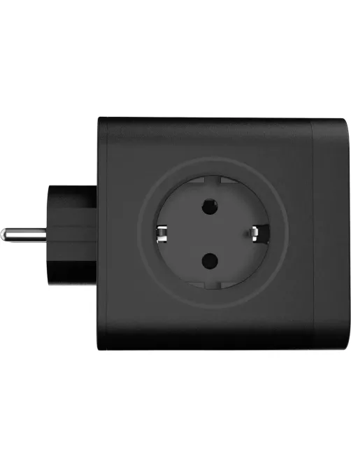 Тройник AGNI 4/220 + 2 USB + 1 Type C,черный(TP-WJ3U4E-C-black)