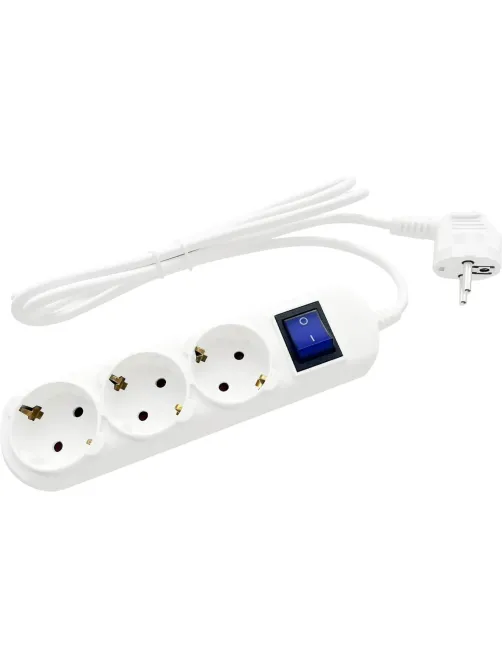Удлинитель Power Cube 3р/3м  с/з с выкл 16А бел (PC-5-3M)