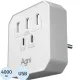 Тройник AGNI USB-A,2 USB-C, белый(TP-WB2U3E-white)