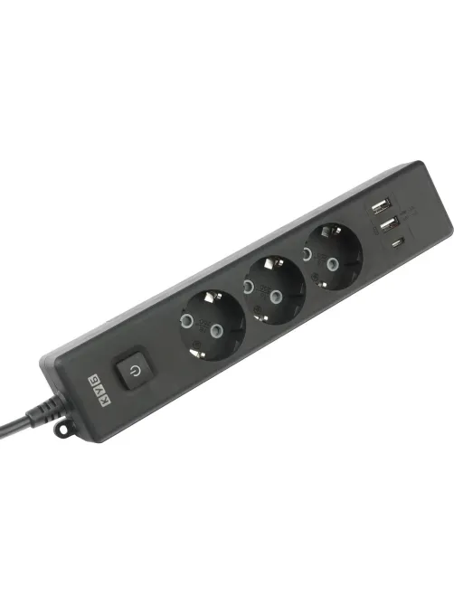 Удлинитель Power Cube, 3р/1.9м выкл.,3USB, 3.5кВт,16А,3x1,0 черн(PC-6B-2M)