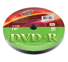 Носители информации DVD+R 4,7 GB 16x,  VS, 10шт/уп