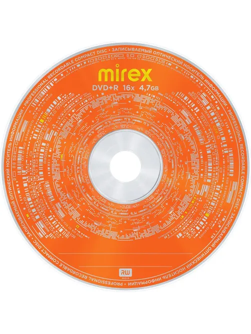 Носители информации DVD+R Mirex 16X 4,7Gb 50шт/уп (50/500) (UL130013A1T)