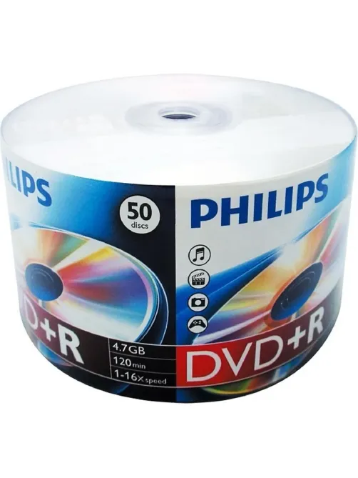 Носители информации DVD+R Philips (DR4S6U50F/97)4.7 Gb, 16x, Bulk 50шт/уп