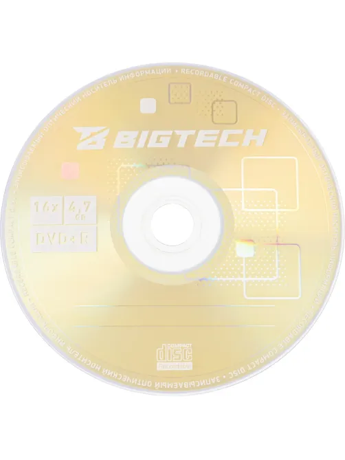 Носители информации Bigtech YDVDRB007 DVD+R 4,7Гб/16х/100шт/уп (бокс)