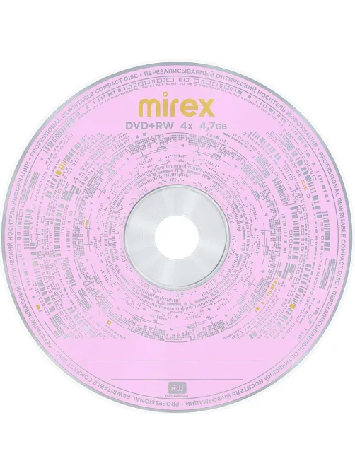 Носители информации DVD+RW Mirex Brand 4X 4,7GB Bulk 50шт/уп (50/500)