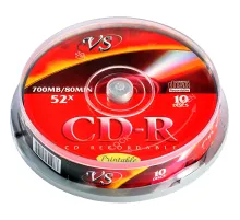 Носители информации CD-R 80 52x, VS, 10шт/уп Ink Print