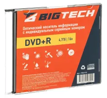 Носители информации Bigtech YDVDRB011 DVD+R 4,7 Гб/16х/1шт (бокс)