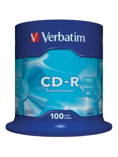 Носители информации CD-R, 52x, Verbatim Extra Protection, Cake/100, 43411