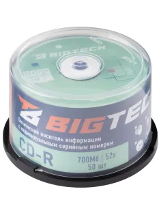 Носители информации Bigtech YCDRB002 CD-R 700 МБ/52х/50шт/уп (бокс)
