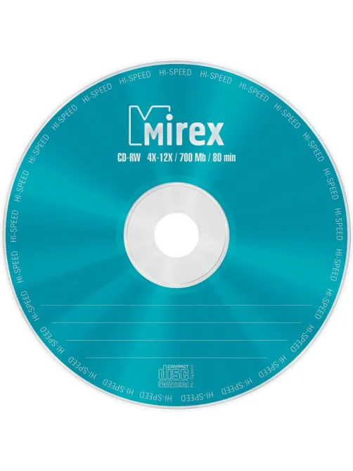 Носители информации CD-RW, 4x-12x, Mirex, Cake/10, UL121002A8L