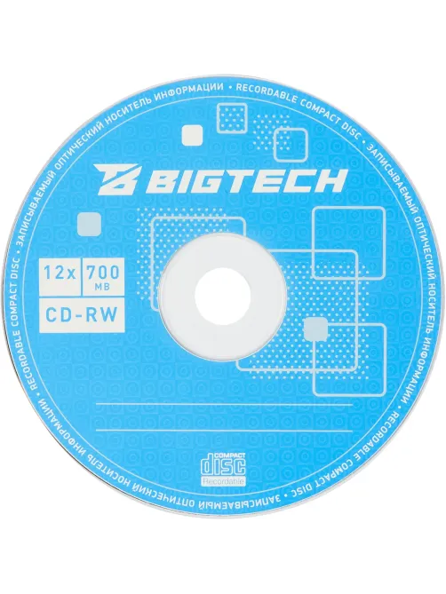 Носители информации Bigtech YCDRWB001 CD-RW/700 МБ/12x/50шт/уп (бокс)