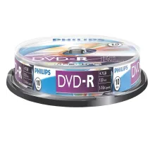 Носители информации DVD-R Philips (DM4S6B10F/97)4.7 Gb,16x,Cake Box 10шт/уп