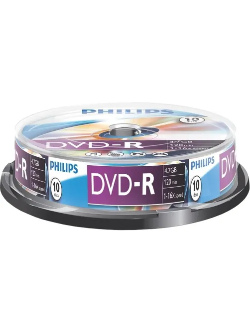 Носители информации DVD-R Philips (DM4S6B10F/97)4.7 Gb,16x,Cake Box 10шт/уп