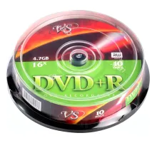 Носители информации DVD+R 4,7 GB 16x, VS, 10шт/уп