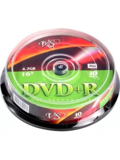 Носители информации DVD+R 4,7 GB 16x, VS, 10шт/уп