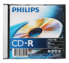 Носители информации CD-R Philips (CR7D5SF01/97)700 Mb, 52х, Slim Case 1шт