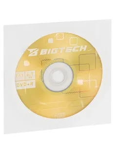 Носители информации Bigtech YDVDRB010 DVD+R 4,7 Гб/16х/1шт конверт белый