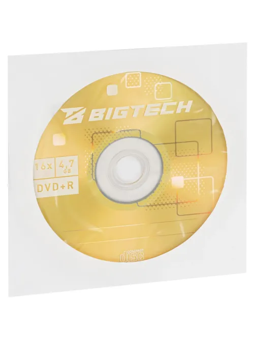 Носители информации Bigtech YDVDRB010 DVD+R 4,7 Гб/16х/1шт конверт белый