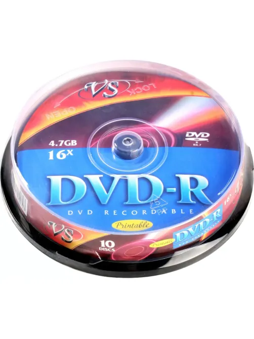 Носители информации DVD-R 4,7 GB 16x, VS, 10шт/уп Ink Print