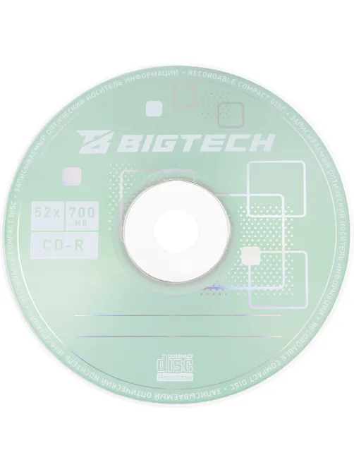 Носители информации Bigtech YCDRB002 CD-R 700 МБ/52х/50шт/уп (бокс)