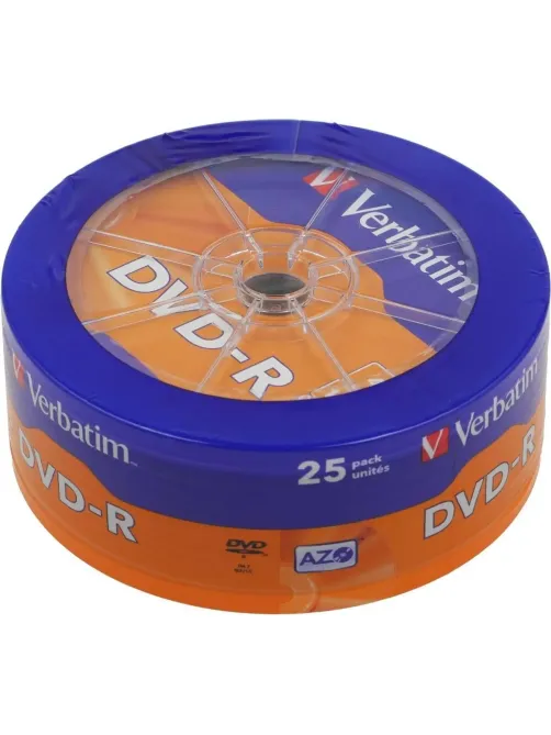 Носители информации DVD-R Verbatim 4.7Gb 16x wagon wheel 25шт/уп (43730)