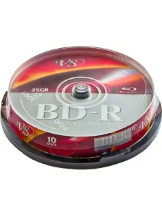 Носители информации Blu-ray BD-R, 6x, VS, Cake/10, VSBDR4CB1002
