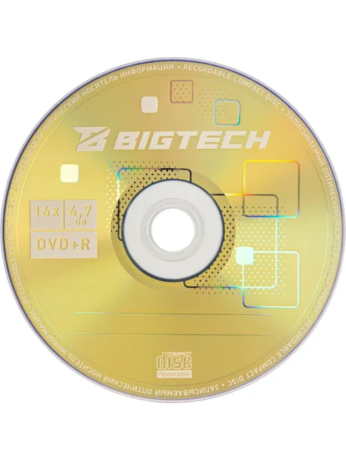 Носители информации Bigtech YDVDRB011 DVD+R 4,7 Гб/16х/1шт (бокс)