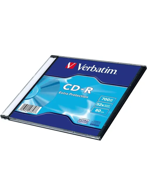 Носители информации CD-R, 52x, Verbatim Extra Protection, Slim/1, 43347