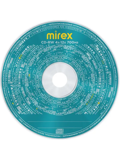 Носители информации CD-RW Mirex 700Mb 4x-12x в конверте 1/150 (UL121002A8C)