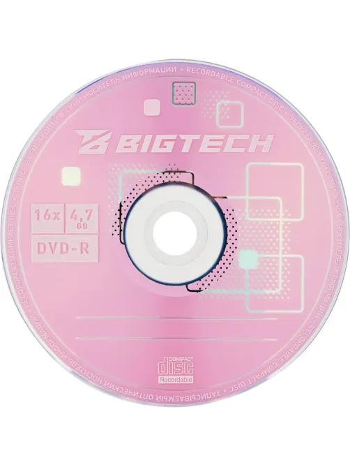 Носители информации Bigtech YDVDRB004 DVD-R 4,7 Гб/16x/10шт/уп (бокс)
