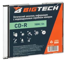Носители информации Bigtech YCDRB006 CD-R 700 МБ/52х/1шт (бокс)