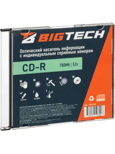 Носители информации Bigtech YCDRB006 CD-R 700 МБ/52х/1шт (бокс)