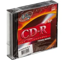 Носители информации CD-R, 52x, VS, Slim/5, VSCDRSL501
