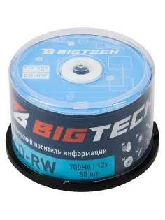 Носители информации Bigtech YCDRWB001 CD-RW/700 МБ/12x/50шт/уп (бокс)