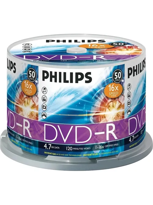 Носители информации DVD-R Philips (DM4S6B50F/97)4.7 Gb,16x,Cake Box 50шт/уп