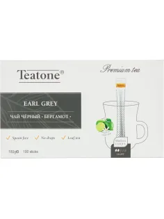 Чай Аромат бергамота TEATONE черный в металл.стике, 100шт/уп. 198