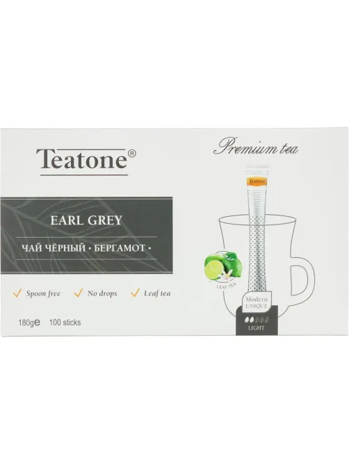 Чай Аромат бергамота TEATONE черный в металл.стике, 100шт/уп. 198